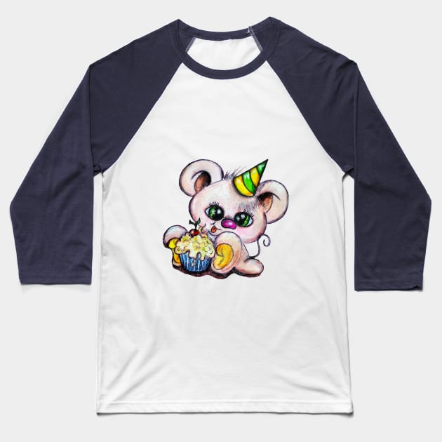 Happy mouse Baseball T-Shirt by Comely art